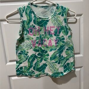 Green Tropical Print Tank Top and blue tank top bundle